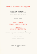 Sententia libri Politicorum. Tabula libri Ethicorum, broché