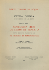 Sentencia libri De sensu et sensato, de memoria et reminiscencia, vol. 2