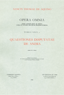 Quaestiones disputatae de anima T1